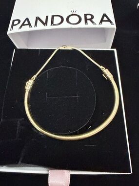 Pandora Gold-Tone Bracelet with Hinged Clasp